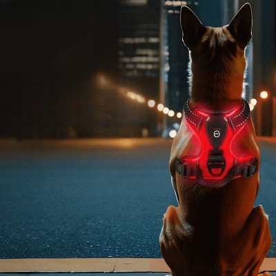 Harnais Chien - LEDDogHarnesses™ - Rouge - Chien Trendy